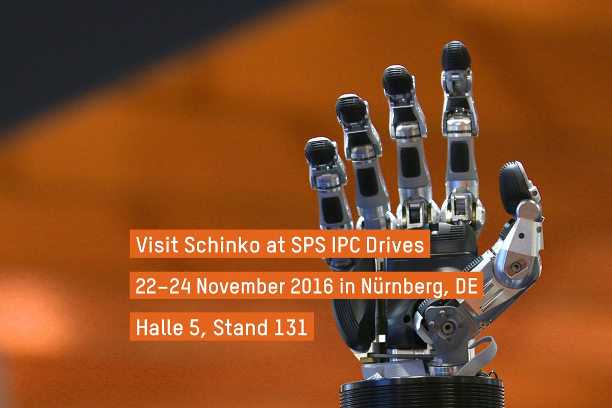 Schinko Messeankündigung SPS Drives, Nürnberg